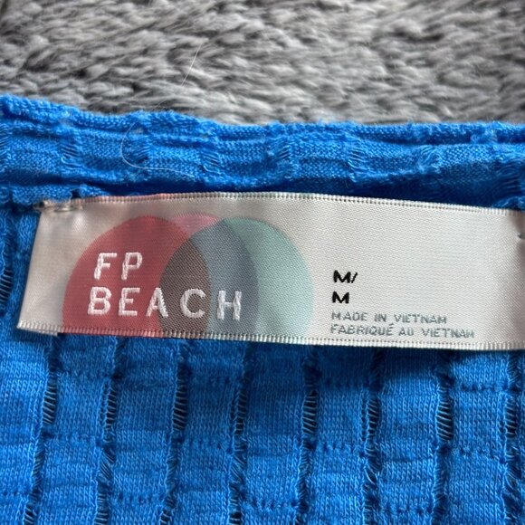 FP Beach Womens Tunic Medium Blue Swim Cover Up Beach Rusch Boho Coastal 18348 - Picture 3 of 8